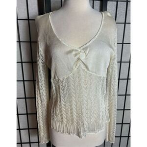 Worthington Off White Long Sleeve Blouse